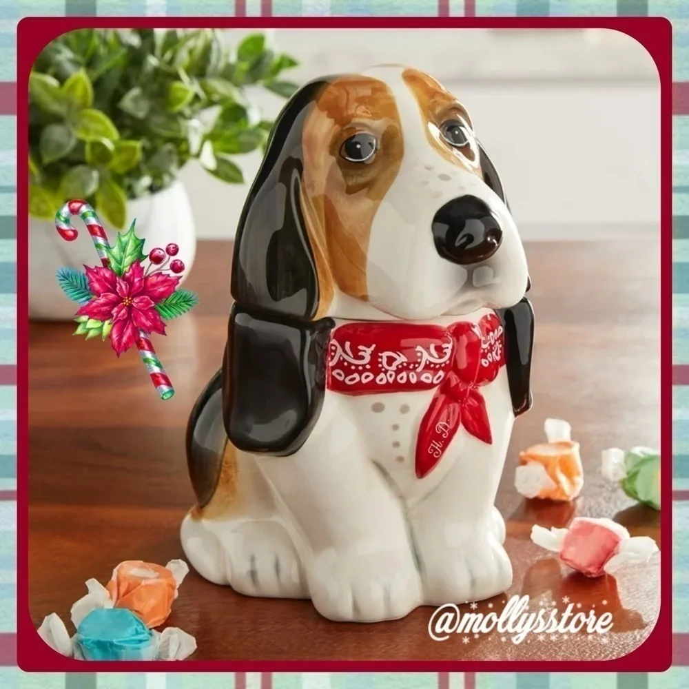 🎁 New Pioneer Woman Red Bandana Henry Dog Shaped Candy Dish - Picture 1 of 7